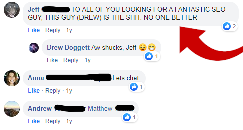Jeff Facebook testimonial